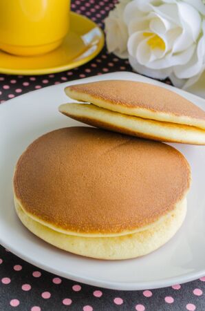 Pancake in white dishの写真素材