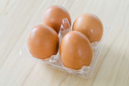Eggs on the wood table
