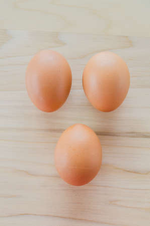 Eggs on the wood table