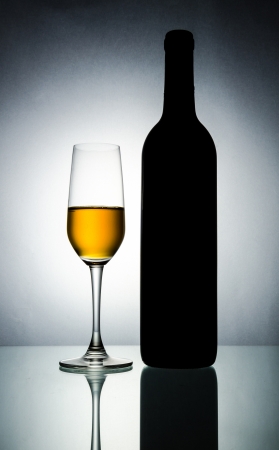 Bottle&wine glass (Process special style)の写真素材
