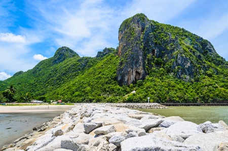 Moutain and beachの写真素材