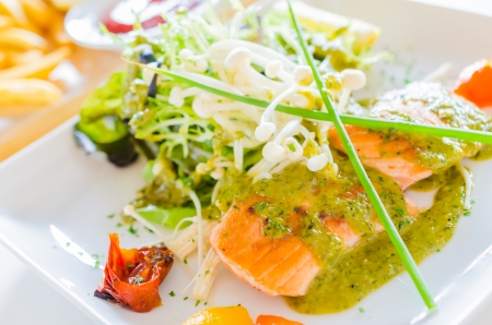 Salmon steakの写真素材