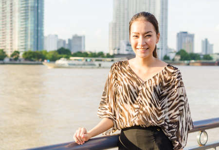 Girl smiling (Special effect to process)の写真素材