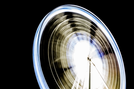 Movement lighting circle swing at nightの写真素材