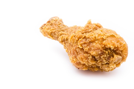 Fried chicken on white backgroundの写真素材