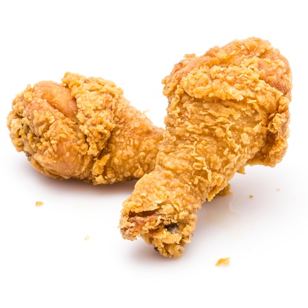 Fried chicken on white background Fried chicken on white background