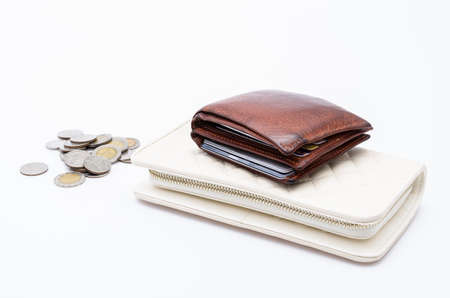 Wallet on white backgroundの写真素材