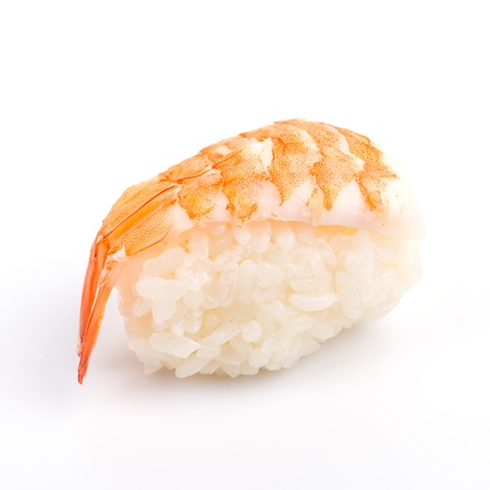 Sushi shrimp on white backgroundの写真素材