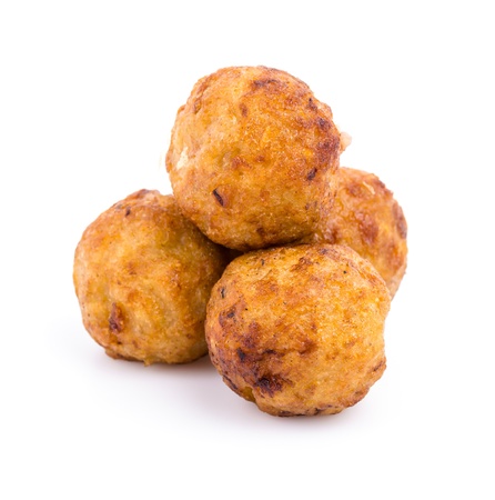 Takoyaki on white backgroundの写真素材