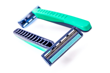 Razor on white backgroundの写真素材