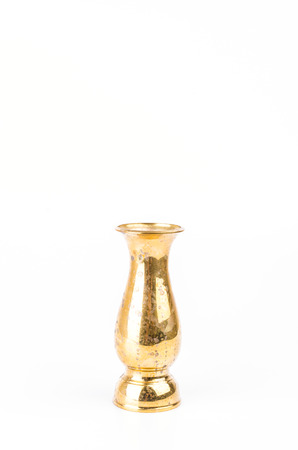 Brass old vase on white backgroundの写真素材