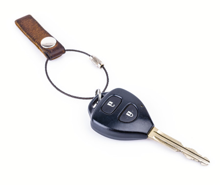 Car key on white background
