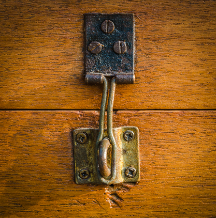 Knob on the wood boxの写真素材