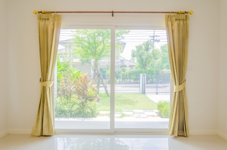 Empty room and blinds interiorの写真素材
