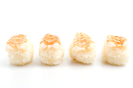 Sushi shrimp on white の写真素材