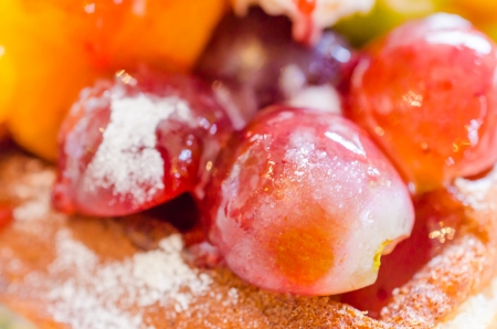 Waffle fruit and icecreamの写真素材