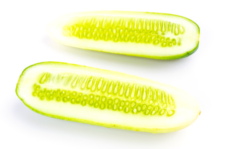 Cucumber on isolated white backgroundの写真素材