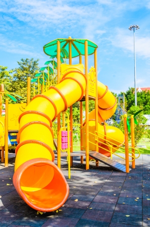 Outdoor Playground in the parkの写真素材