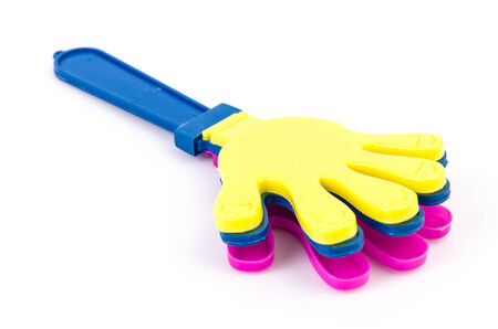 Hand clap toy on isolated white の写真素材