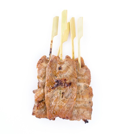 pork grill on whiteの写真素材