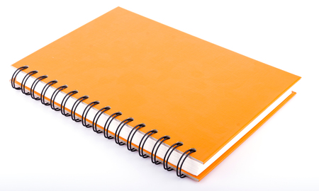 stack of ring binder book and notebook isolated on whiteの写真素材