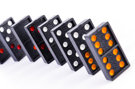 dominoes on isolated whiteの写真素材