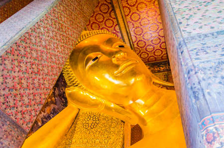 reclining Buddha in wat pho bangkok thailand