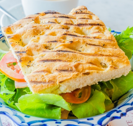 Sandwich ham&cheese with fresh vegetableの写真素材