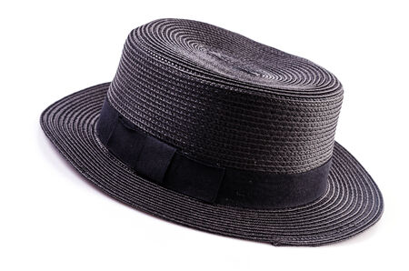 Black vintage women hat on isolated white backgroundの写真素材