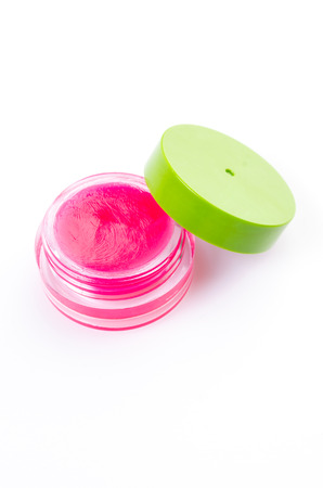 Lip balm on isolated white backgroundの写真素材