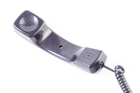 Black Telephone on isolated white backgroundの写真素材