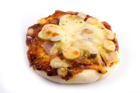 Supreme pizza on isolated white backgroundの写真素材