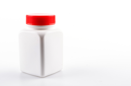 medicine bottle isolated white backgroundの写真素材