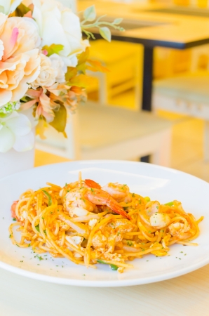 Spagetti tomato shrimpの写真素材