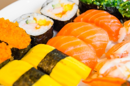 Sushi japanese food in plateの写真素材