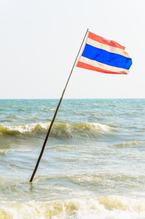 Flag thailand on the seaの写真素材