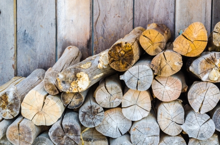 firewood on wood background