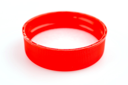 Plastic bottle cap isolated on white backgroundの写真素材