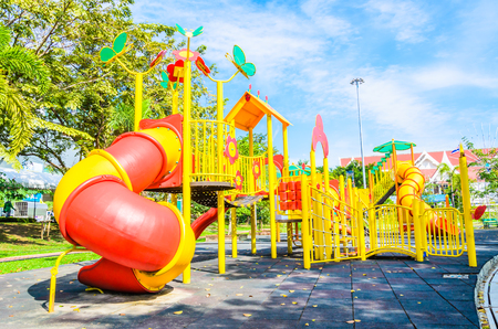 Outdoor Playground in the parkの写真素材