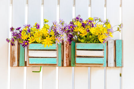 Interior plastic flower in vaseの写真素材