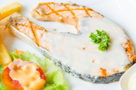 Salmon steakの写真素材