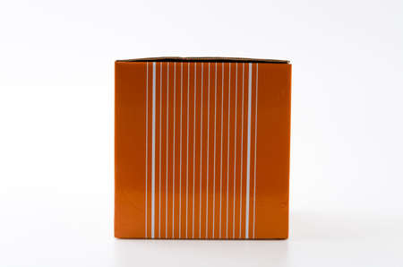Orange box isolated white background