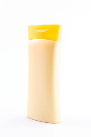 Lotion bottle on isolated white backgroundの写真素材