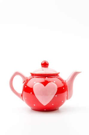 isolated heart kettleの写真素材