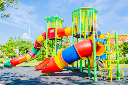 Outdoor Playground in the parkの写真素材