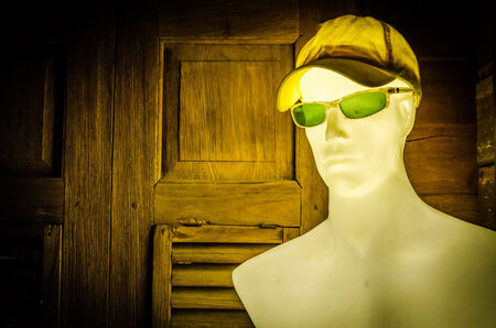 mannequin wear cap and sunglassesの写真素材