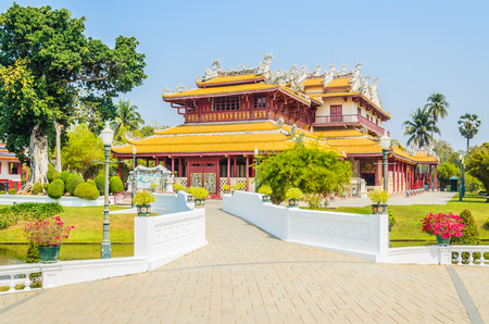 Chinese temple in bang pa-in at ayutthaya Thailandの写真素材