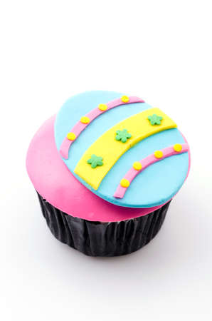 Easter cupcakes isolated white background