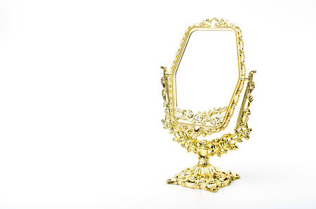 Mirror isolated white backgroundの写真素材