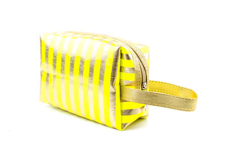 Makeup bag isolated white backgroundの写真素材